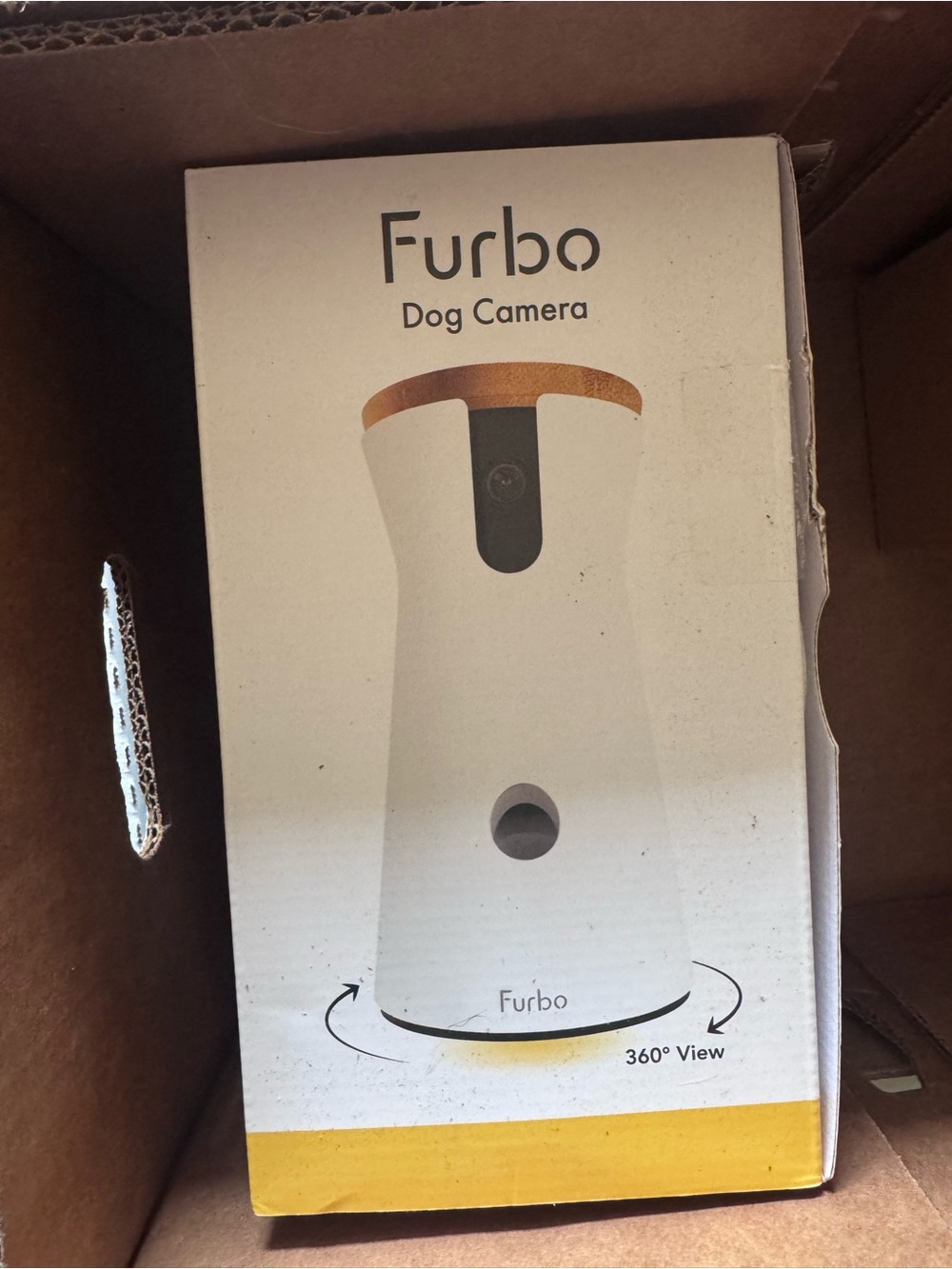 Furbo Dog Camera — White with Brown Accent